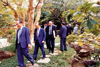 千葉県館山市 城山公園 茶室入口 南天よる空間美